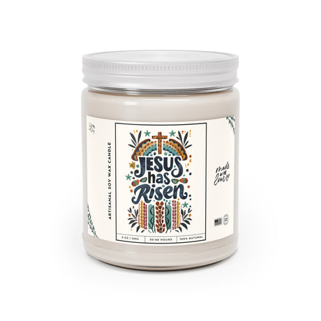 Jesus Has Risen Design Artisanal Candle