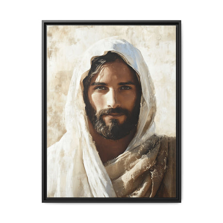 The Light of His Presence Framed Canvas - Jesus in Warm Reflection