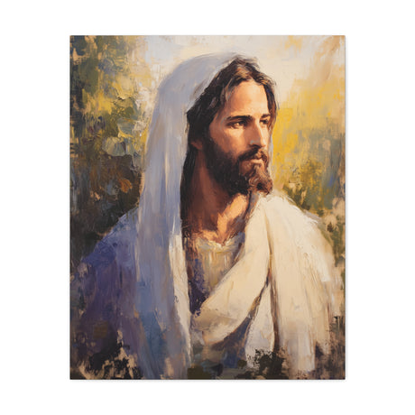 The Gentle Shepherd Canvas - Jesus in Peaceful Reflection