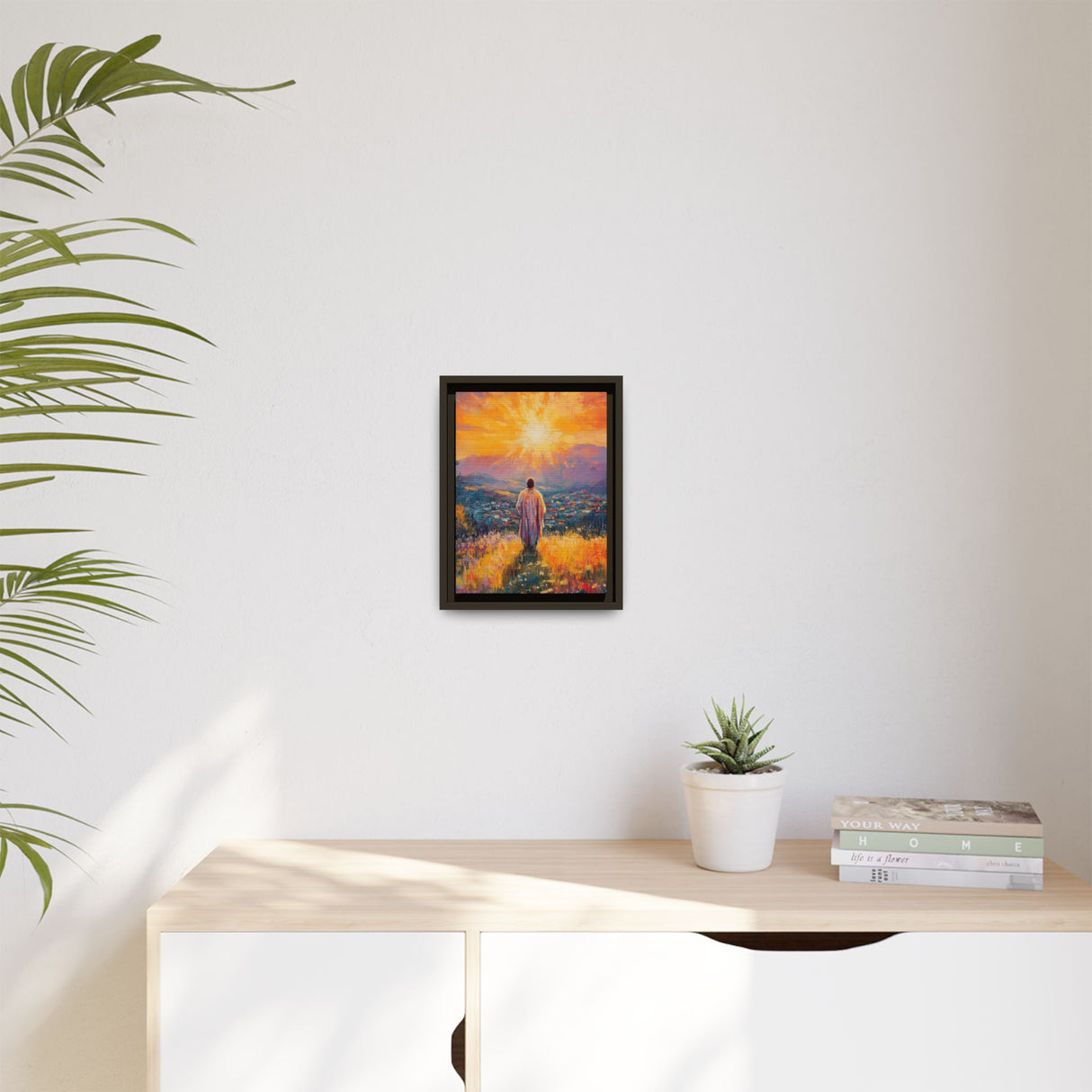 Jesus Overlooking the City (Framed Canvas) - Light of the World