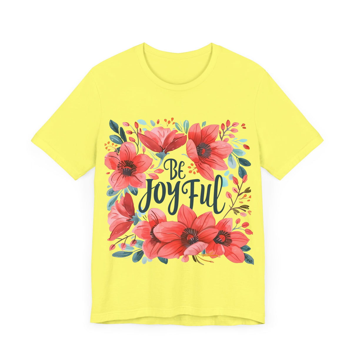 Be Joyful Floral Graphic T-Shirt