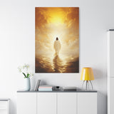 The Path of Light Canvas - Jesus Walking Towards the Dawn