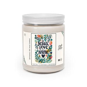 In Jesus, Love Has a Name Artisanal Soy Wax Candle