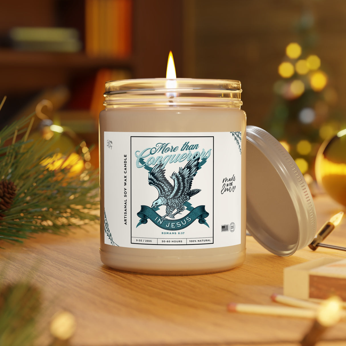 More Than Conquerers Eagle Design Artisanal Candle