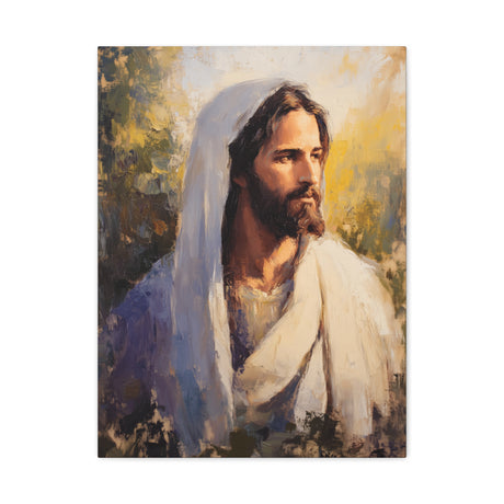 The Gentle Shepherd Canvas - Jesus in Peaceful Reflection