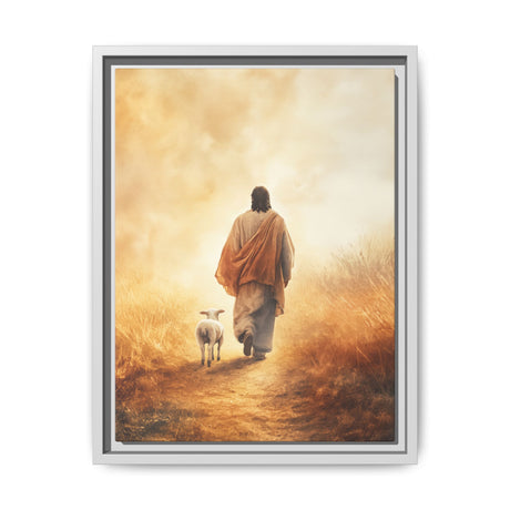 Jesus and the Lamb Framed Canvas - Guided by Grace