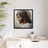 Christ Mosaic Framed Canvas - Divine Reflection