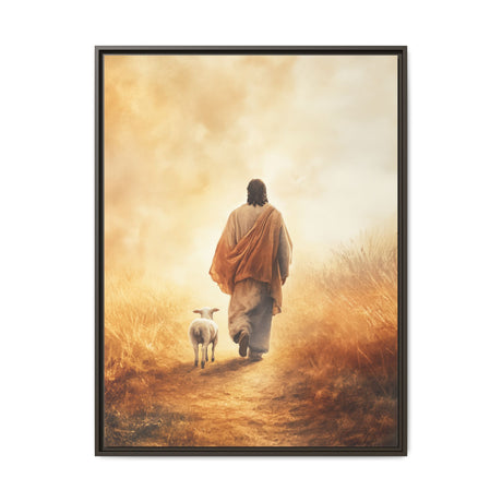 Jesus and the Lamb Framed Canvas - Guided by Grace