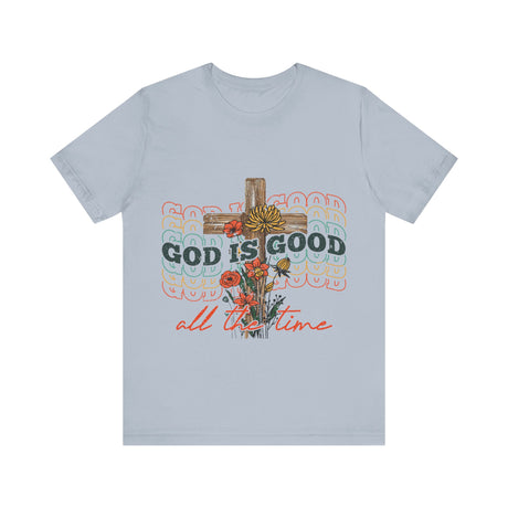 God is Good Cross and Flowers T-Shirt