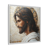 Christ Mosaic Framed Canvas - Divine Reflection