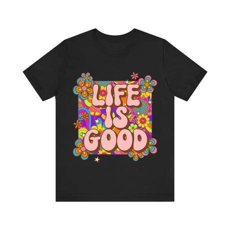 Life is Good Retro Floral Graphic T-Shirt