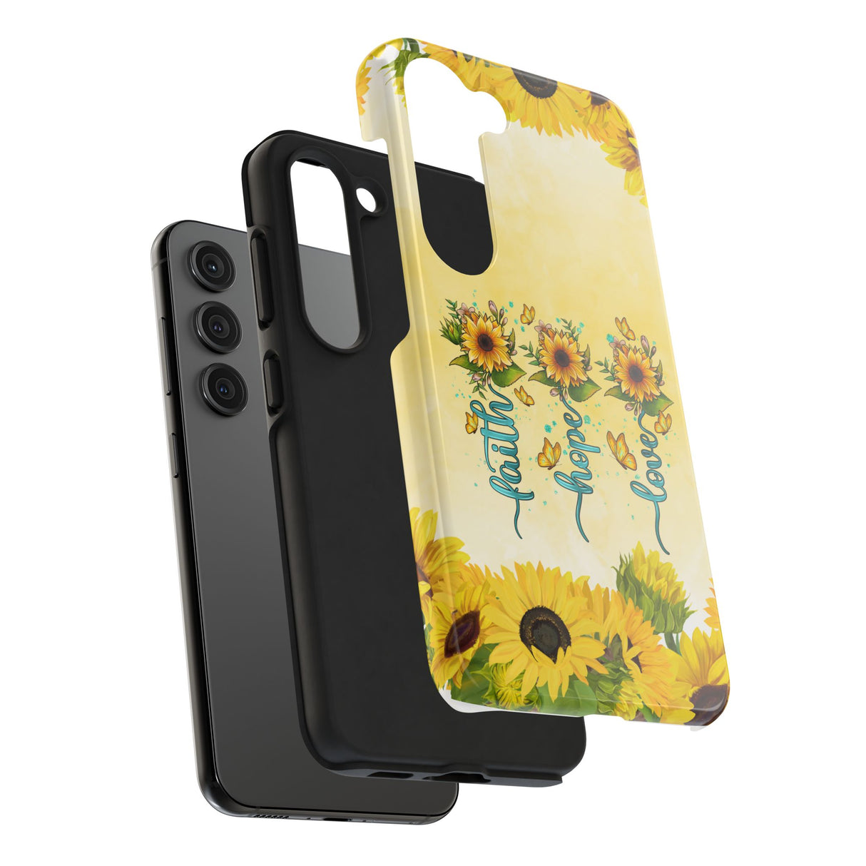 Faith, Hope, Love Sunflower Phone Case