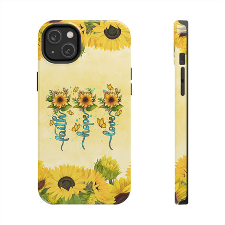 Faith, Hope, Love Sunflower Phone Case