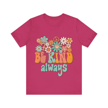 Be Kind Always Retro Floral Design T-Shirt