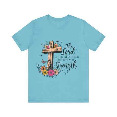 Floral Cross with Inspirational Quote T-Shirt