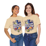 Autism Strong Puzzle Piece with Floral Accents T-Shirt