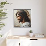 Christ Mosaic Framed Canvas - Divine Reflection