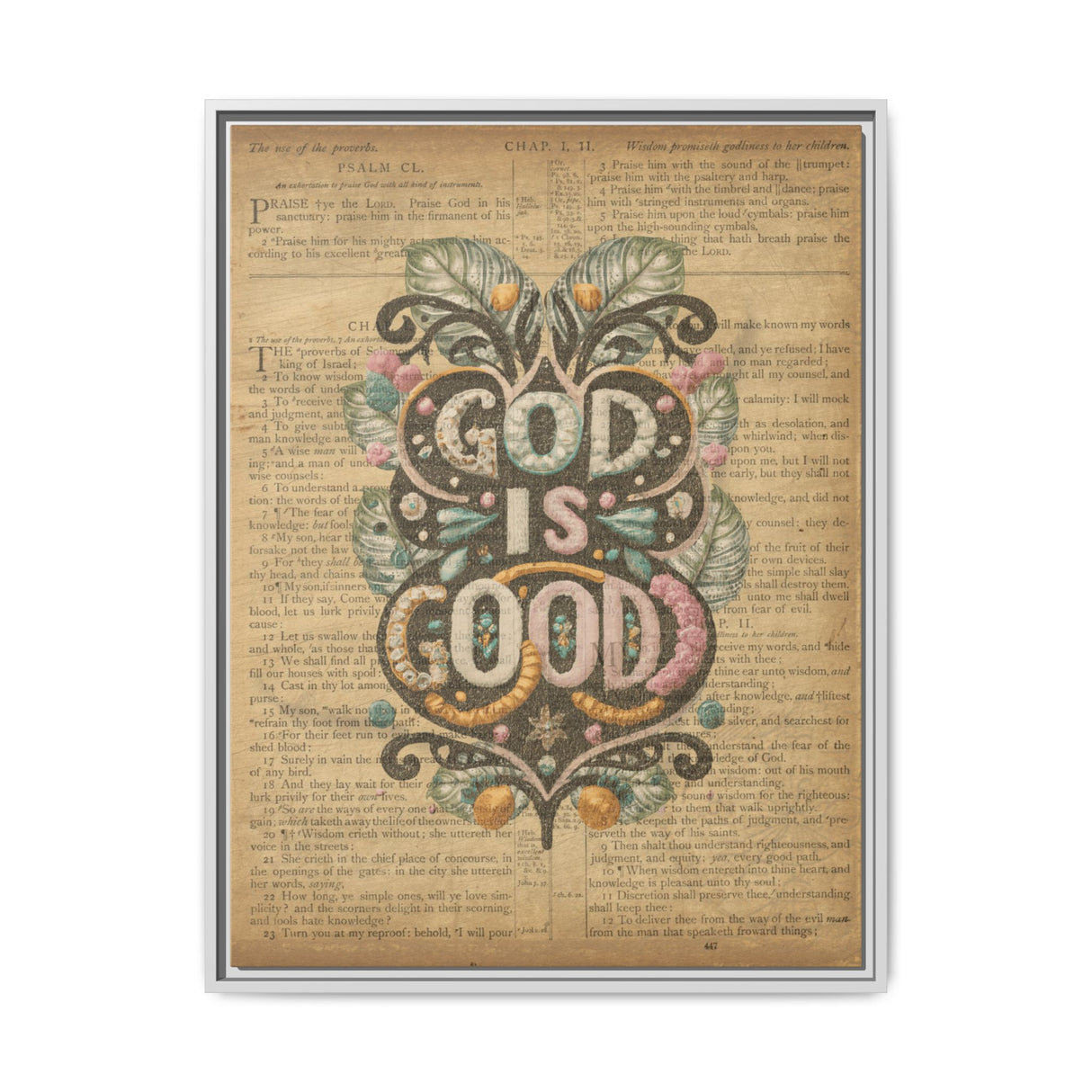 Timeless Wisdom - Proverbs & Psalms Framed Canvas