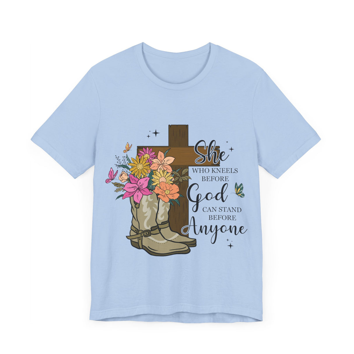 Faith and Strength Floral Cross T-Shirt