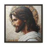 Christ Mosaic Framed Canvas - Divine Reflection