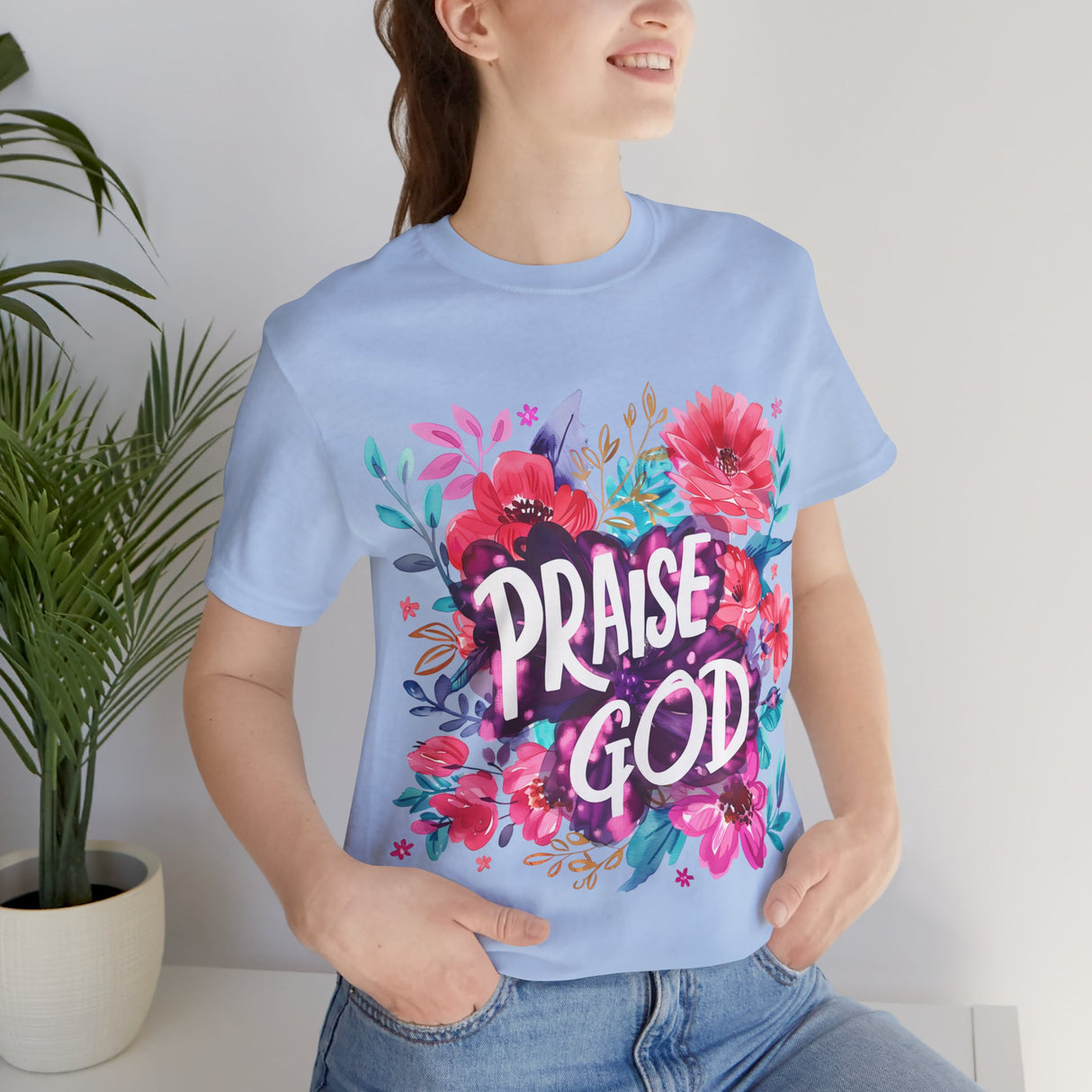 Floral Praise God Graphic T-Shirt