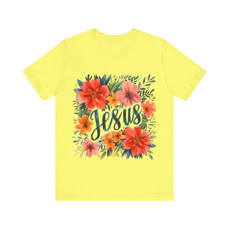 Floral Jesus Design T-Shirt