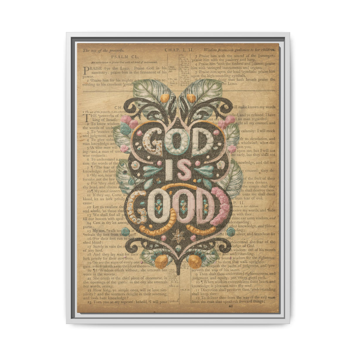 Timeless Wisdom - Proverbs & Psalms Framed Canvas