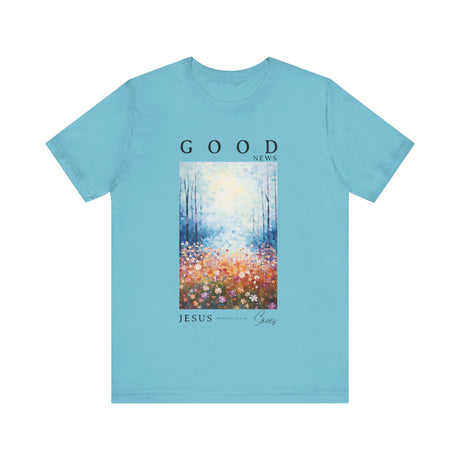 Good News Jesus Saves Floral Forest T-Shirt