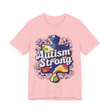 Autism Strong Puzzle Piece with Floral Accents T-Shirt