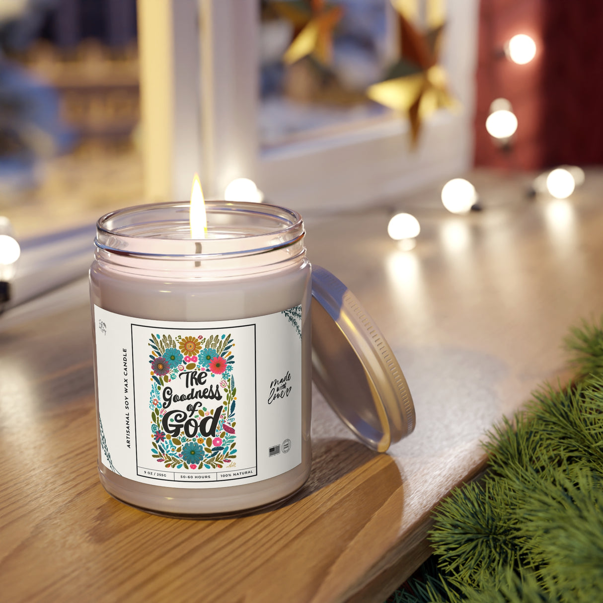 Goodness of God Floral Design Artisanal Candle