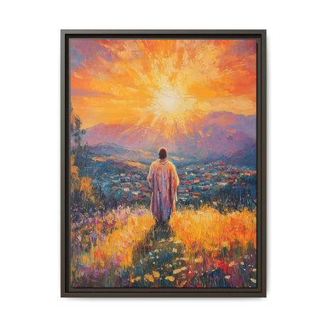 Jesus Overlooking the City (Framed Canvas) - Light of the World