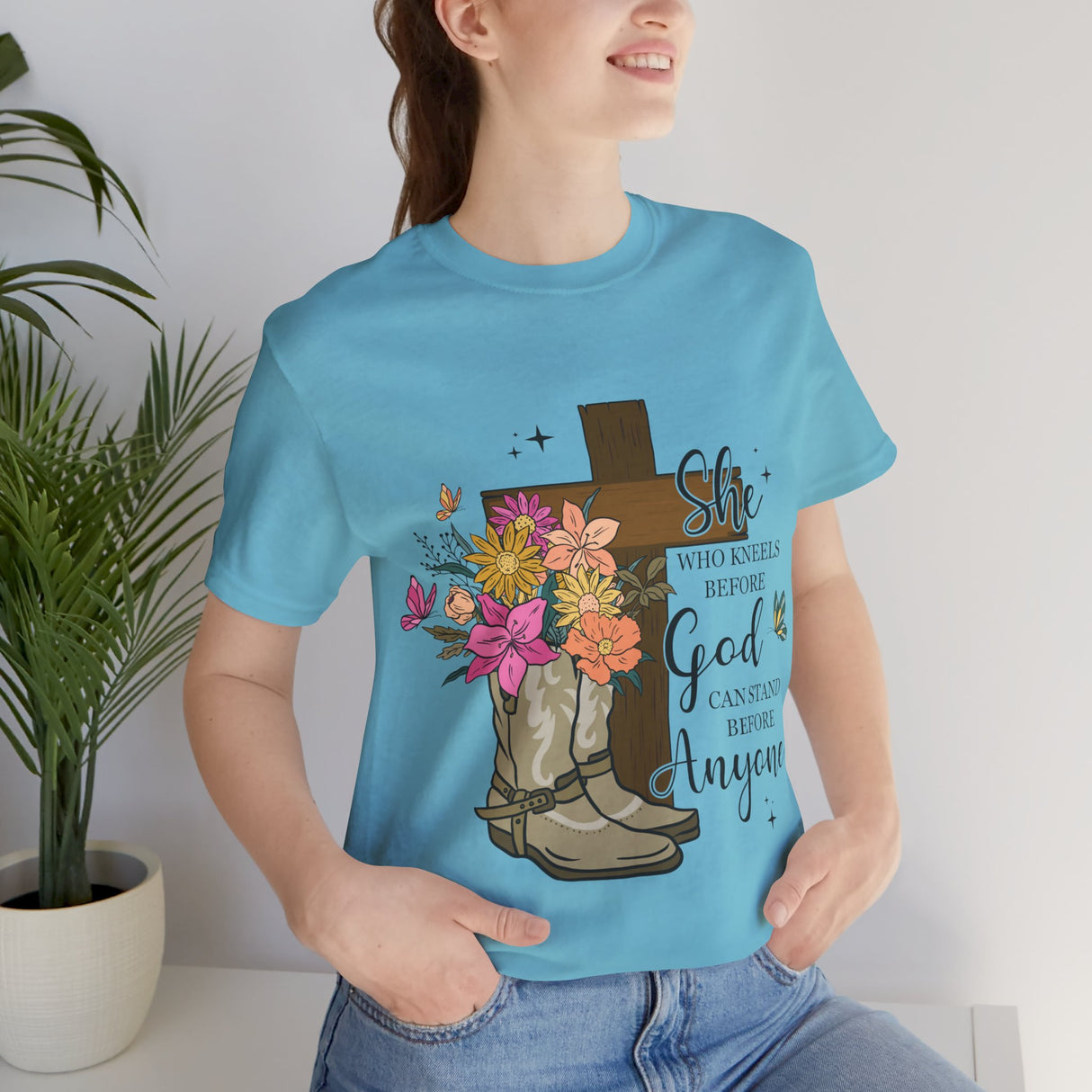 Faith and Strength Floral Cross T-Shirt