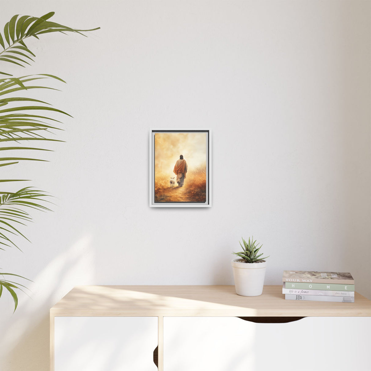 Jesus and the Lamb Framed Canvas - Guided by Grace