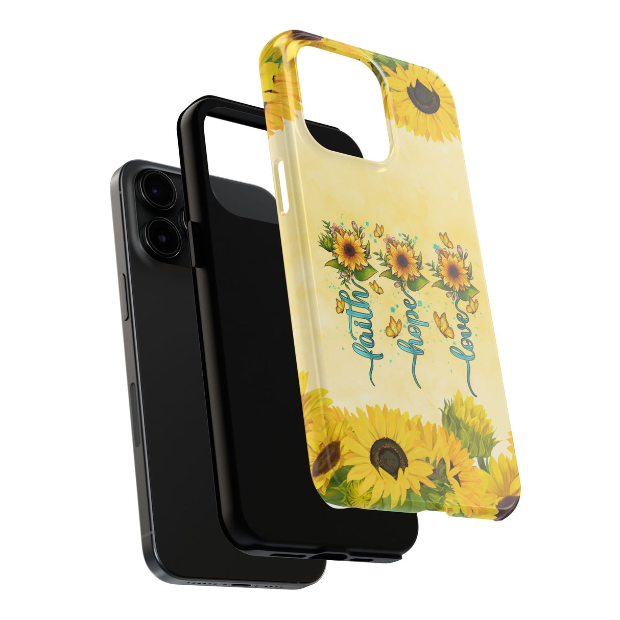 Faith, Hope, Love Sunflower Phone Case