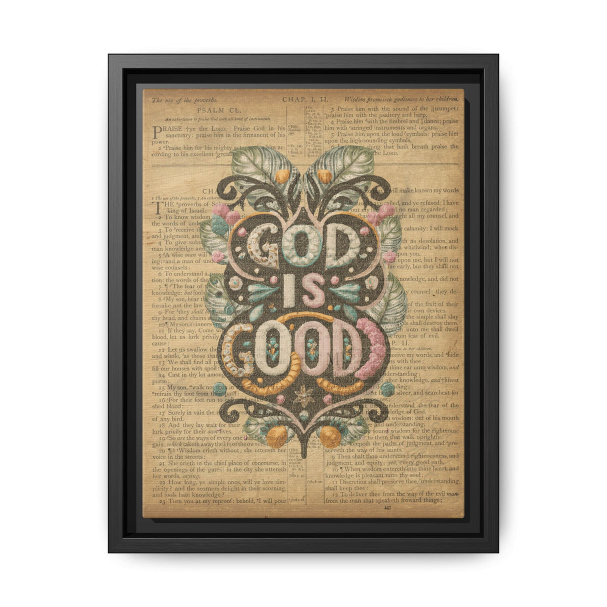 Timeless Wisdom - Proverbs & Psalms Framed Canvas