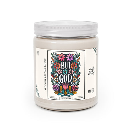 But God Floral Design Artisanal Candle