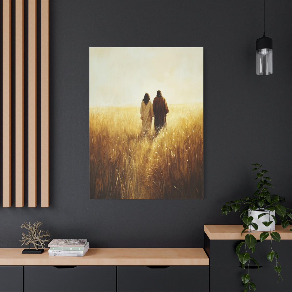 Walking in Faith Canvas - Jesus in the Fields of Grace