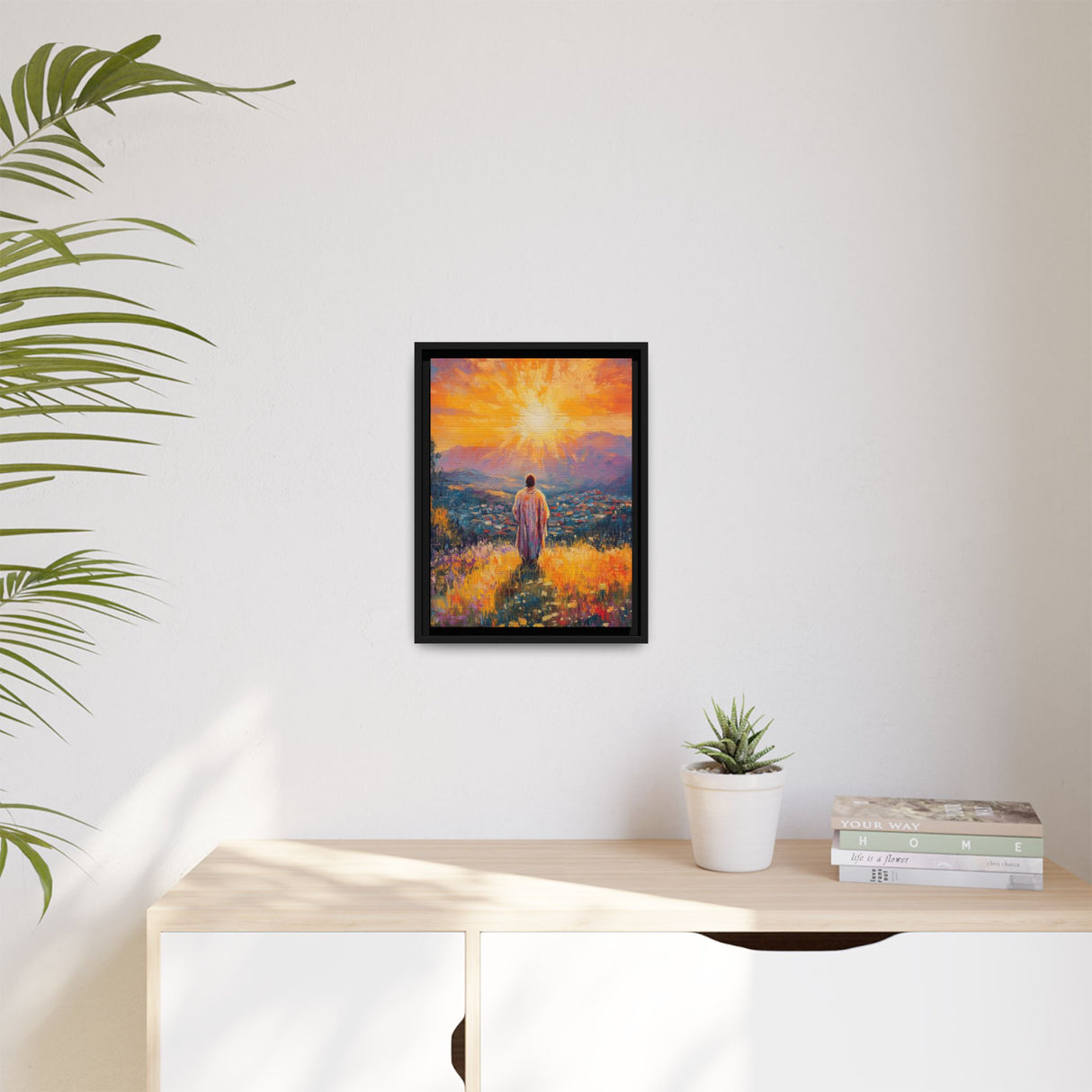 Jesus Overlooking the City (Framed Canvas) - Light of the World