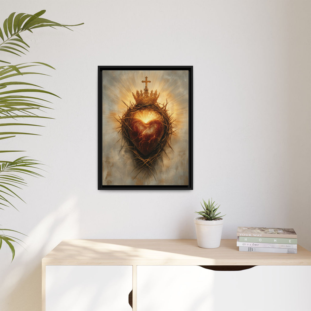 Sacred Heart of Jesus (Framed Canvas) - Eternal Love and Sacrifice