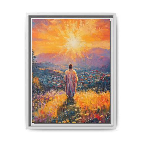 Jesus Overlooking the City (Framed Canvas) - Light of the World