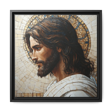 Christ Mosaic Framed Canvas - Divine Reflection