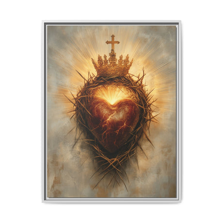 Sacred Heart of Jesus (Framed Canvas) - Eternal Love and Sacrifice