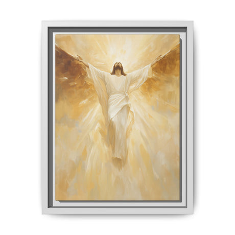 The Ascension of Glory Framed Canvas - Jesus in Radiant Triumph