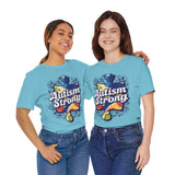 Autism Strong Puzzle Piece with Floral Accents T-Shirt