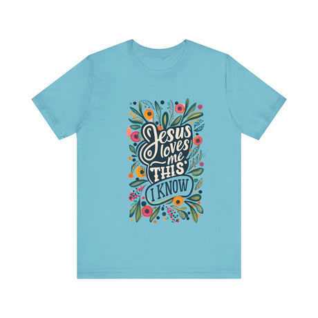 Jesus Loves Me Floral Design T-Shirt