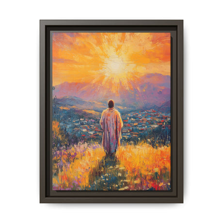 Jesus Overlooking the City (Framed Canvas) - Light of the World