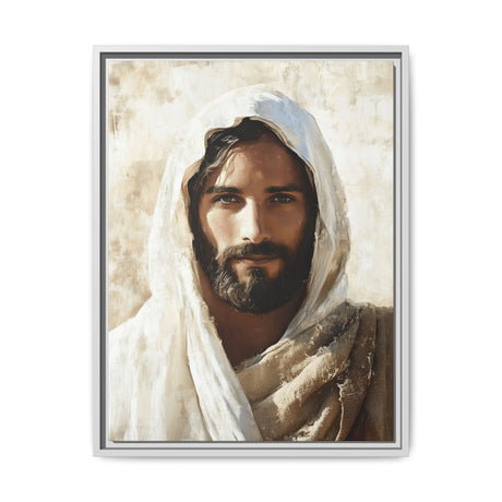 The Light of His Presence Framed Canvas - Jesus in Warm Reflection