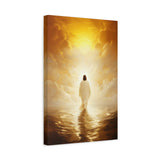 The Path of Light Canvas - Jesus Walking Towards the Dawn