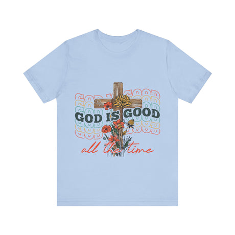 God is Good Cross and Flowers T-Shirt