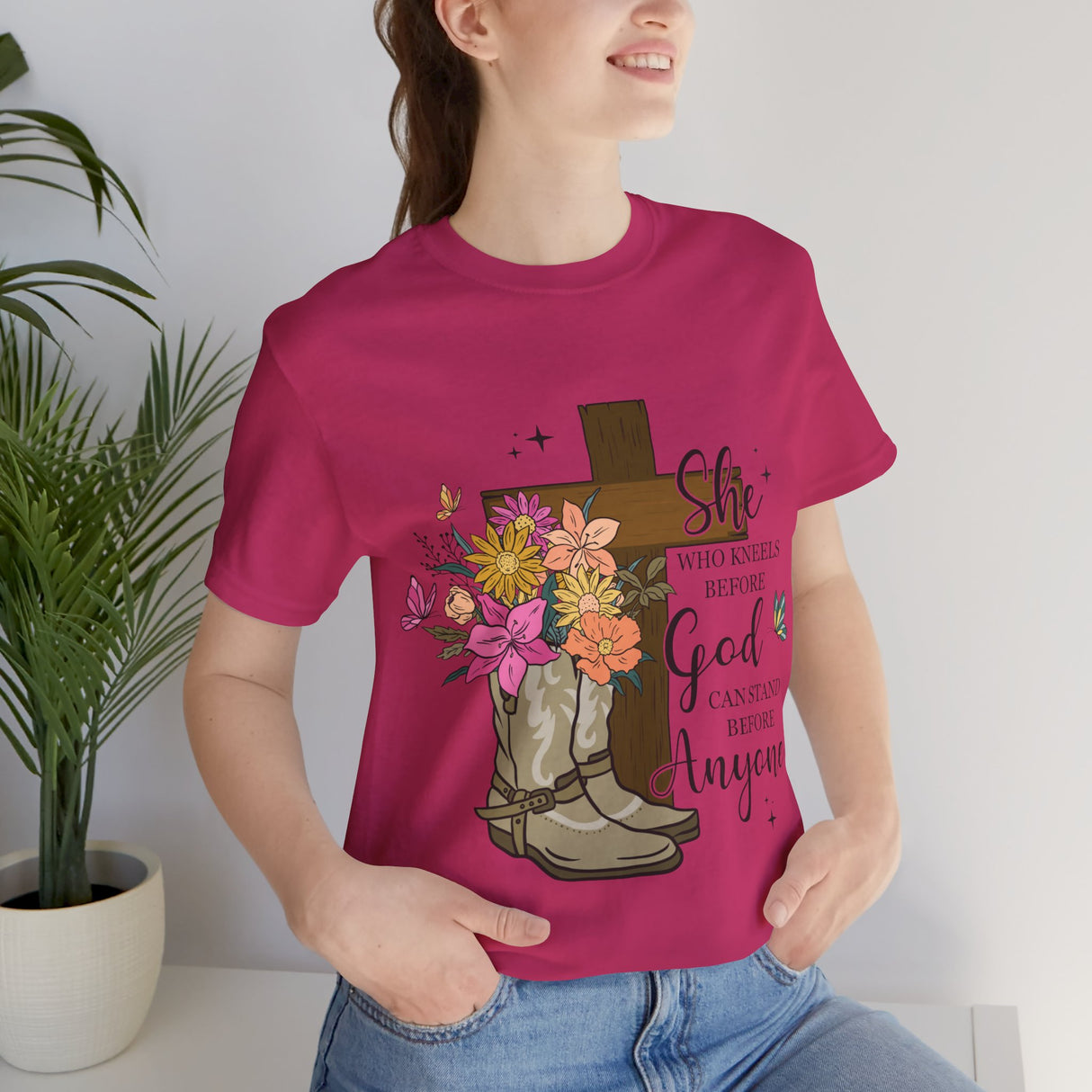 Faith and Strength Floral Cross T-Shirt